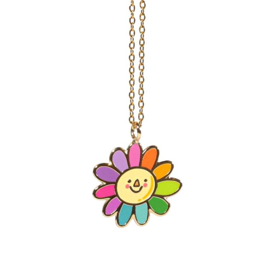 Accessories Charlie Pickles | Mod Flower Pendant Necklace, 14K Gold Plated