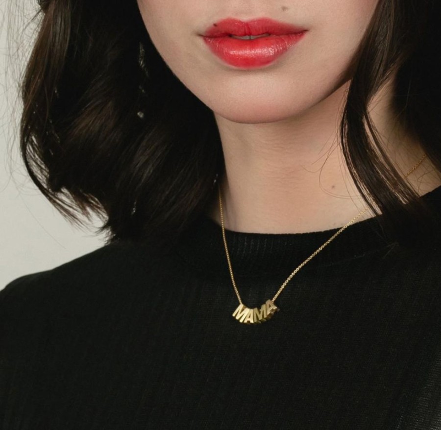 Accessories Charlie Pickles | Mama Necklace-18K Gold Plated