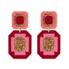 Accessories Charlie Pickles | Double Gem Statement Earrings-Red