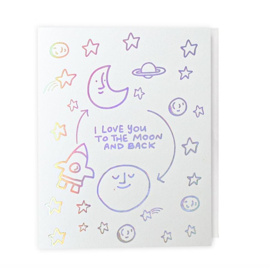 Stationery Charlie Pickles | Love You To The Moon And Back, Greeting Card