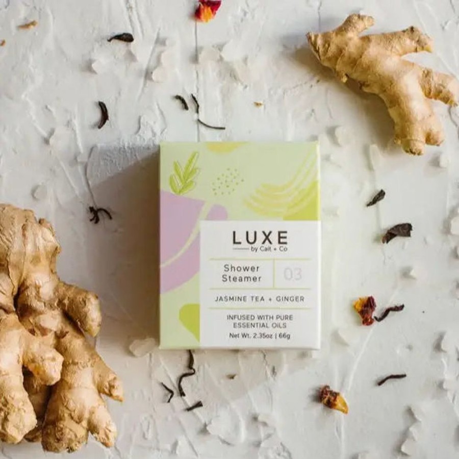 Wellness Charlie Pickles | Luxe Jasmine Tea + Ginger Shower Steamer Fizzy Bomb