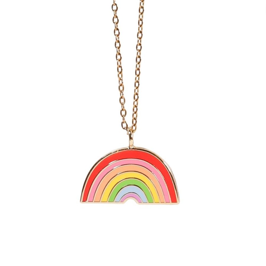 Accessories Charlie Pickles | Rainbow Pendant Necklace, 14K Gold Plated